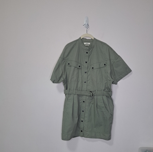 Isabel Marant Etoile Zolina Belted Dress Green 12 NWOT - Picture 4 of 8